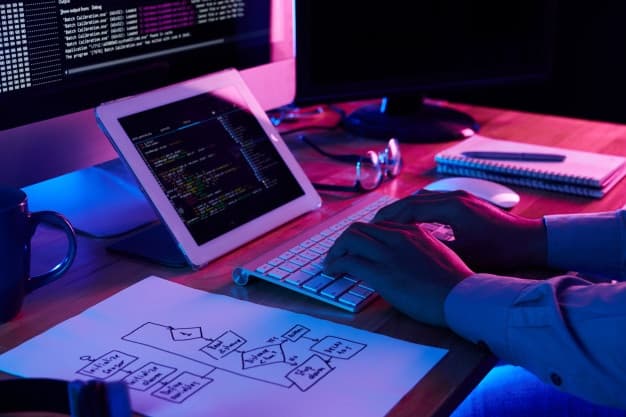 laptop and documents placed on a table